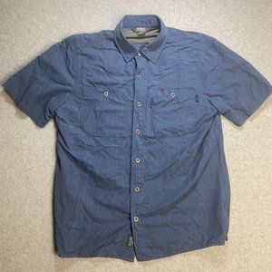 Outdoor Research Shirt Mens Medium Blue Button Up Lightweight Short Sleeve